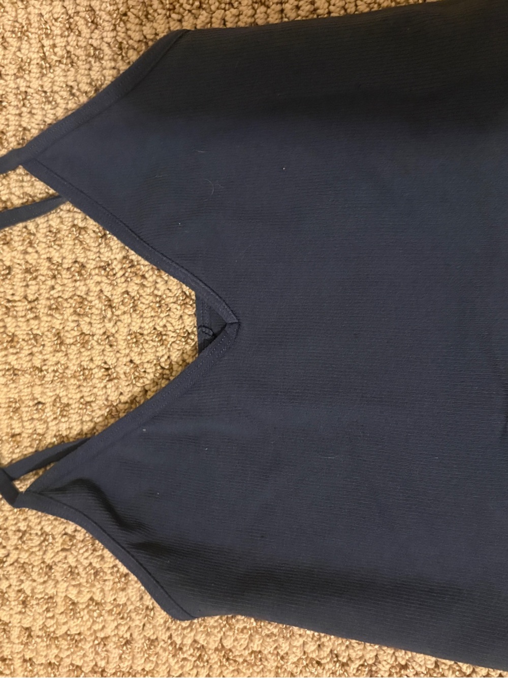 Garage Navy Blue Ribbed Crop Tank